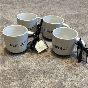Nicole Miller Reflect White Mugs Set (4)